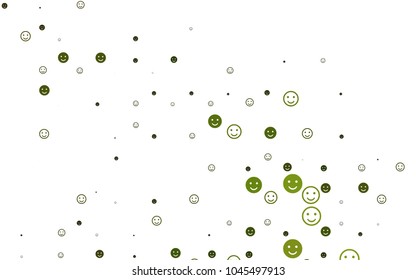 Light Green vector template with sweet snacks. Beautiful colored illustration with smiles in simple style. Pattern for ad, booklets, leaflets of celebrations.