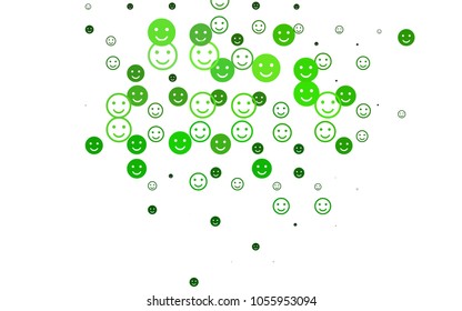 Light Green vector template with sweet snacks. Beautiful colored illustration with smiles in simple style. Pattern for parties, gifts, congratulations.