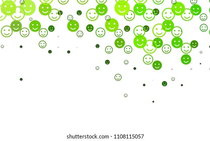 Light Green vector template with sweet snacks. Colorful gradient Smiles on white background. Beautiful design for your business advert.