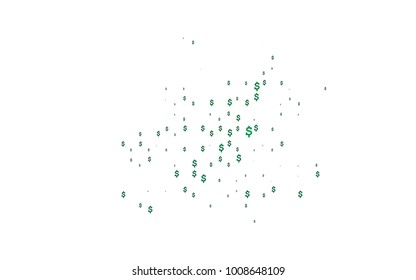 Light Green vector template with US currency. Modern geometrical abstract illustration with banking symbols. Smart design for your business advert of economic, wealth.