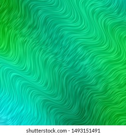 Light Green vector template with wry lines. Illustration in abstract style with gradient curved.  Pattern for ads, commercials.