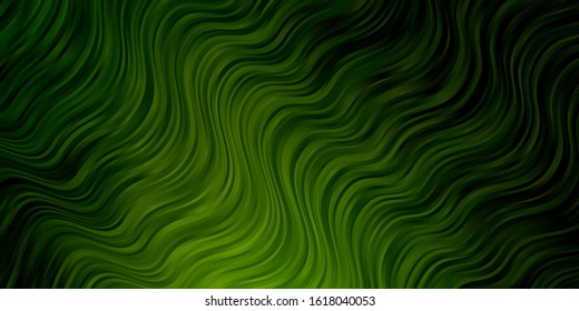 Light Green vector template with wry lines. Abstract illustration with gradient bows. Pattern for ads, commercials.