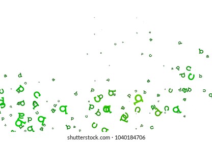 Light Green vector texture with ABC characters. Blurred design in simple style with signs of alphabet. Template can be used as a background for ads of typography.