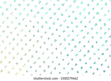 Light Green vector texture with ABC characters. Shining illustration with ABC symbols on abstract template. Smart design for promotion of university.