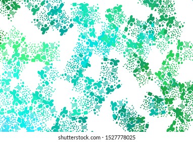 Light Green vector texture with abstract forms. Decorative design in abstract style with random forms. Best smart design for your business.