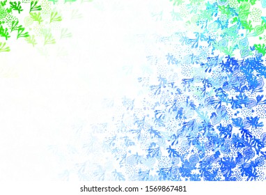 Light Green vector texture with abstract forms. Colorful chaotic forms with gradient in modern style. Elegant design for wallpapers.