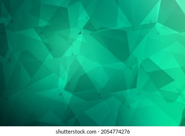 Textura vectorial verde claro con formas de poli abstracto. Coloridas formas caóticas con gradiente de estilo moderno. Diseño moderno para su tarjeta de visita.