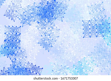 Light Green vector texture with artificial intelligence concept. Colored AI structure with gradient lines and dots. Pattern for science, futuristic designs.