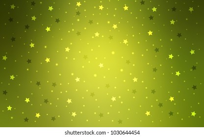 Light Green vector texture with beautiful stars. Modern geometrical abstract illustration with stars. The template can be used as a background.