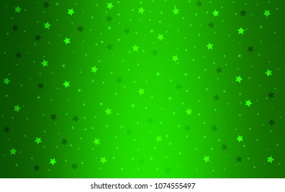 Light Green vector texture with beautiful stars. Modern geometrical abstract illustration with stars. The pattern can be used for websites.