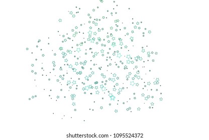 Light Green vector texture with beautiful stars. Blurred decorative design in simple style with stars. Best design for your ad, poster, banner.