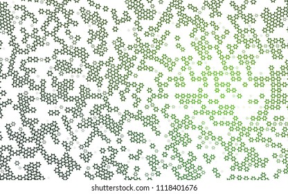 Light Green vector texture with beautiful stars. Stars on blurred abstract background with gradient. The template can be used as a background.