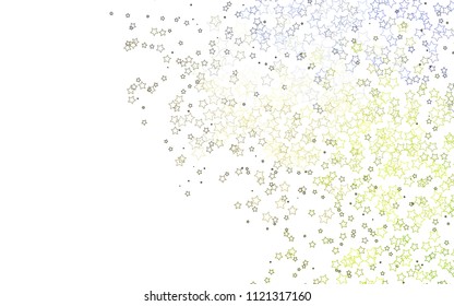 Light Green vector texture with beautiful stars. Stars on blurred abstract background with gradient. Best design for your ad, poster, banner.