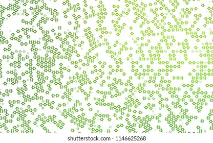 Light Green vector texture with beautiful stars. Blurred decorative design in simple style with stars. The pattern can be used for new year ad, booklets.