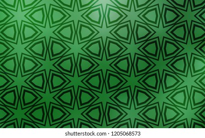 Light Green vector texture with beautiful stars. Decorative illustration with stars on abstract template. Smart design for your business advert.