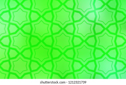 Light Green vector texture with beautiful stars. Decorative illustration with stars on abstract template. Pattern for new year ad, booklets.