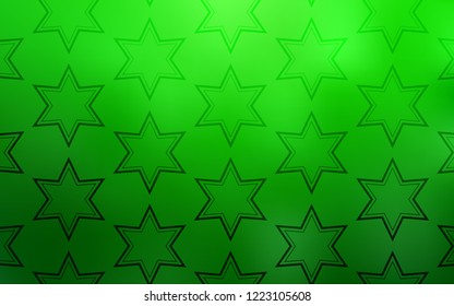 Light Green vector texture with beautiful stars. Modern geometrical abstract illustration with stars. Best design for your ad, poster, banner.