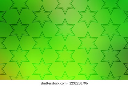 Light Green vector texture with beautiful stars. Modern geometrical abstract illustration with stars. Template for sell phone backgrounds.