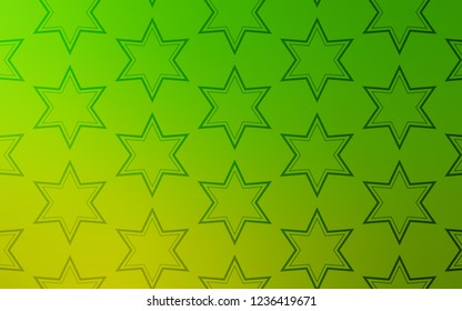 Light Green vector texture with beautiful stars. Blurred decorative design in simple style with stars. Pattern for new year ad, booklets.
