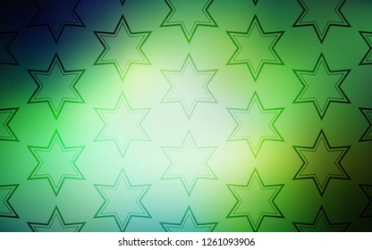 Light Green vector texture with beautiful stars. Decorative illustration with stars on abstract template. Pattern for websites, landing pages.