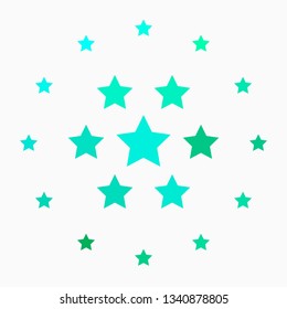 Light Green vector texture with beautiful stars. Blur decorative design in simple style with stars. Pattern for new year ad, booklets.