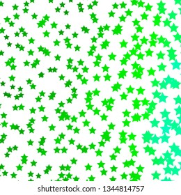 Light Green vector texture with beautiful stars. Blur decorative design in simple style with stars. Pattern for new year ad, booklets.