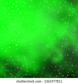 Light Green vector texture with beautiful stars. Shining colorful illustration with small and big stars. Pattern for websites, landing pages.