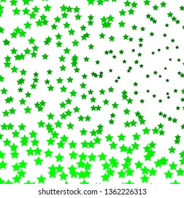 Light Green vector texture with beautiful stars. Blur decorative design in simple style with stars. Pattern for new year ad, booklets.