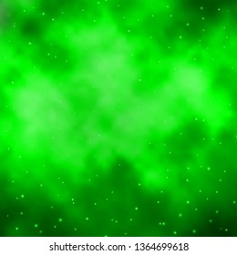 Light Green vector texture with beautiful stars. Shining colorful illustration with small and big stars. Theme for cell phones.