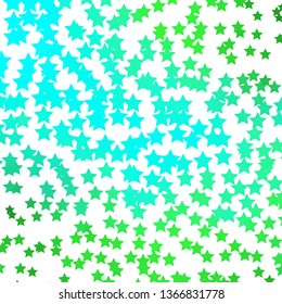 Light Green vector texture with beautiful stars. Colorful illustration with abstract gradient stars. Theme for cell phones.