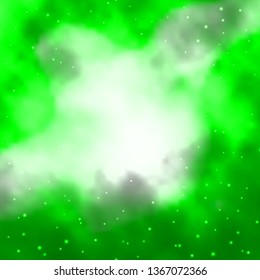 Light Green vector texture with beautiful stars. Shining colorful illustration with small and big stars. Pattern for websites, landing pages.