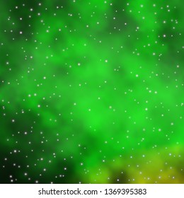 Light Green vector texture with beautiful stars. Decorative illustration with stars on abstract template. Design for your business promotion.