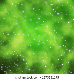 Light Green vector texture with beautiful stars. Modern geometric abstract illustration with stars. Theme for cell phones.