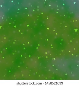 Light Green vector texture with beautiful stars. Colorful illustration with abstract gradient stars. Pattern for websites, landing pages.