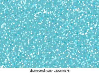 Light Green vector texture with beautiful stars. Modern geometrical abstract illustration with stars. Template for cosmic backgrounds.