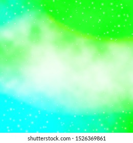 Light Green vector texture with beautiful stars. Colorful illustration with abstract gradient stars. Design for your business promotion.