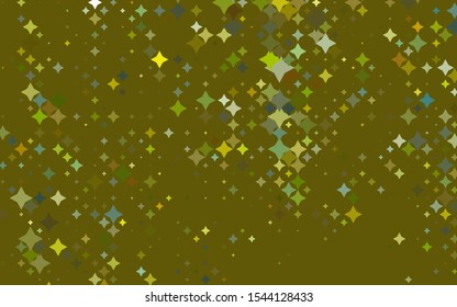 Light Green vector texture with beautiful stars. Blurred decorative design in simple style with stars. The pattern can be used for new year ad, booklets.