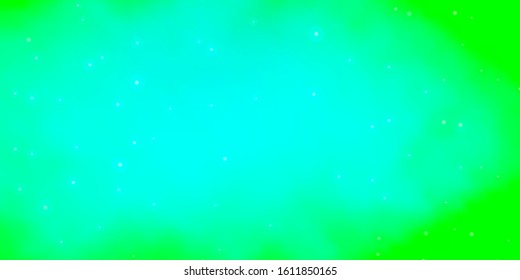 Light Green vector texture with beautiful stars. Blur decorative design in simple style with stars. Pattern for new year ad, booklets.