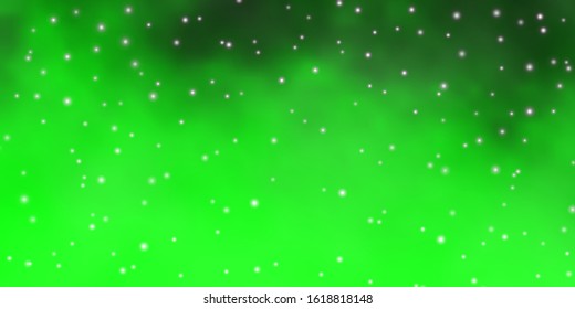 Light Green vector texture with beautiful stars. Shining colorful illustration with small and big stars. Pattern for websites, landing pages.
