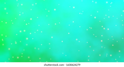 Light Green vector texture with beautiful stars. Colorful illustration in abstract style with gradient stars. Best design for your ad, poster, banner.