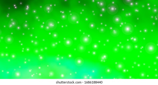 Light Green vector texture with beautiful stars. Shining colorful illustration with small and big stars. Theme for cell phones.