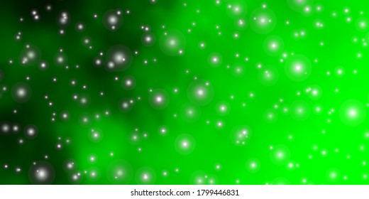 Textura vectorial verde claro con hermosas estrellas. Ilustración colorida con estrellas de gradiente abstractas. Patrón para sitios web, páginas de inicio.
