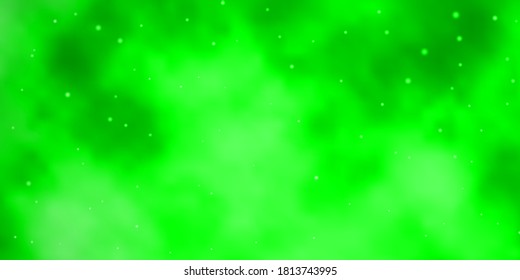 Textura vectorial verde claro con hermosas estrellas. Ilustración decorativa con estrellas en plantilla abstracta. Patrón para sitios web, páginas de inicio.