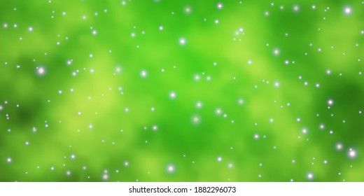 Light Green vector texture with beautiful stars. Shining colorful illustration with small and big stars. Pattern for websites, landing pages.