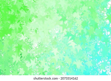 Light Green vector texture with beautiful stars. Stars on blurred abstract background with gradient. Best design for your ad, poster, banner.
