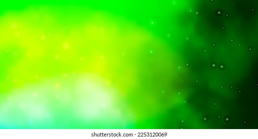 Textura vectorial verde claro con hermosas estrellas. Ilustración decorativa con estrellas en plantilla abstracta. Patrón para sitios web, páginas de inicio.