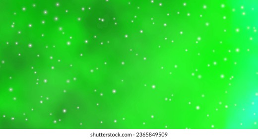 Textura vectorial verde claro con hermosas estrellas. Ilustración colorida con estrellas de gradiente abstractas. Tema para teléfonos celulares.