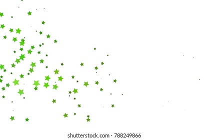 Light Green vector texture with beautiful stars. Blurred decorative design in simple style with stars. Smart design for your business advert.