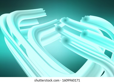 Light Green vector texture with bent lines. Colorful illustration in abstract style with gradient. Colorful wave pattern for your design.