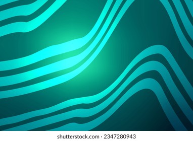Light Green vector texture with bent lines. Shining colorful illustration in simple curve style. Pattern for your business design.
